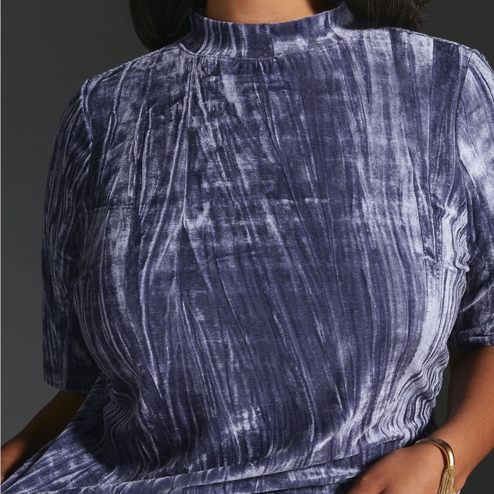 Anthropologie crushed velvet tee. Worn once, excellent condition! - Picture 6 of 11